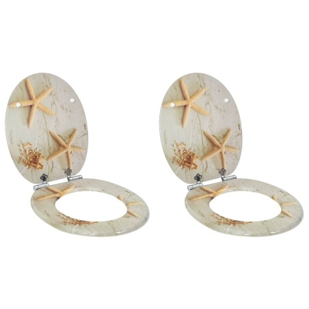 Siège de toilette à fermeture douce 2 pcs Jaune et blanc 547626547626