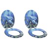 Siège de toilette à fermeture douce 2 pcs Bleu 44 x 38 cm 547627547627