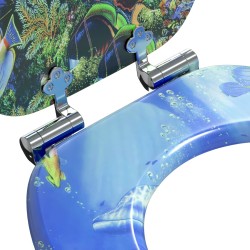 Siège de toilette à fermeture douce 2 pcs Bleu 44 x 38 cm 547627547627