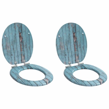 Siège de toilette à fermeture douce 2 pcs Bleu 44 x 38 cm 547628547628