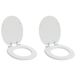Siège de toilette à fermeture douce 2 pcs Blanc 44 x 38 cm 547629547629
