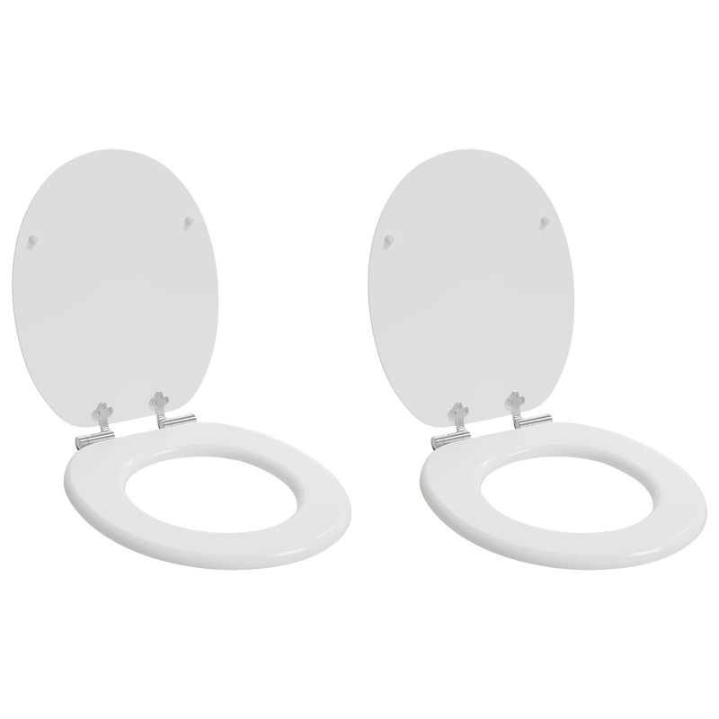 Siège de toilette à fermeture douce 2 pcs Blanc 44 x 38 cm 547629547629