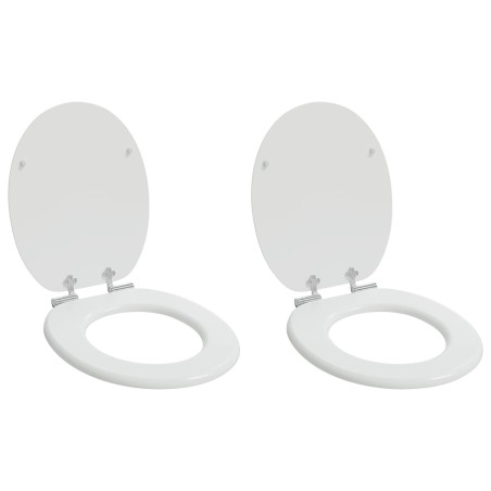 Siège de toilette à fermeture douce 2 pcs Blanc 44 x 38 cm 547629547629