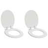 Siège de toilette à fermeture douce 2 pcs Blanc 44 x 38 cm 547629547629