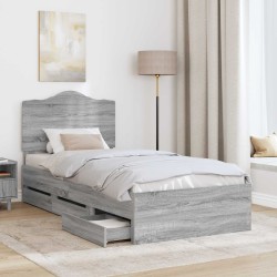 Cadre de lit Gris Sonoma 90 x 190 cm Bois Ingénierie 547632547632