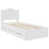 Cadre de lit avec tiroir Blanc 75 x 190 cm Bois Ingénierie 547634547634