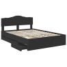 Cadre de lit avec tiroir Noir 140 x 190 cm Bois Ingénierie 547635547635