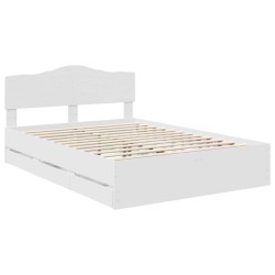 Cadre de lit avec tiroir Blanc 140 x 190 cm Bois Ingénierie 547636547636