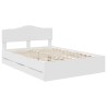 Cadre de lit avec tiroir Blanc 140 x 190 cm Bois Ingénierie 547636547636
