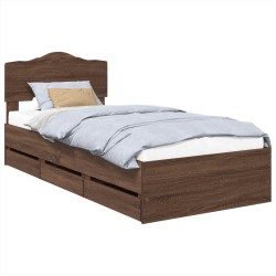 Cadre de lit avec tiroir Chêne brun 90 x 190 cm Bois Ingénierie 547637547637