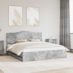 Cadre de lit Gris béton 180 x 200 cm Bois Ingénierie 547639547639