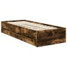 Cadre de lit avec tiroir Chêne fumé 75 x 190 cm Bois Ingénierie 547641547641