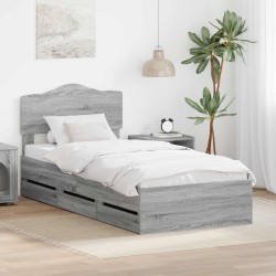 Cadre de lit Gris Sonoma 75 x 190 cm Bois Ingénierie 547642547642