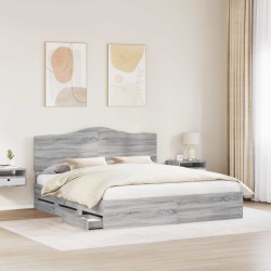 Cadre de lit Sonoma gris 180 x 200 cm Bois Ingénierie 547645547645