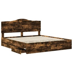 Cadre de lit Chêne Fumé 200 x 200 cm Bois Ingénierie 547651547651