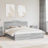 Cadre de lit Sonoma gris 200 x 200 cm Bois Ingénierie 547656547656