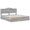 Cadre de lit Sonoma gris 200 x 200 cm Bois Ingénierie 547656547656