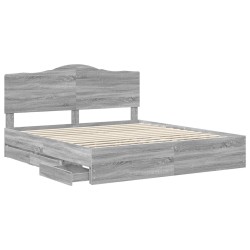 Cadre de lit Sonoma gris 200 x 200 cm Bois Ingénierie 547656547656