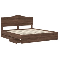 Cadre de lit Chêne brun 200 x 200 cm Bois Ingénierie 547658547658