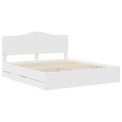 Cadre de lit avec tiroir Blanc 180 x 200 cm Bois Ingénierie 547659547659