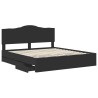 Cadre de lit avec tiroir Noir 200 x 200 cm Bois Ingénierie 547662547662