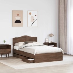 Cadre de lit Chêne brun 135 x 190 cm Bois Ingénierie 547667547667