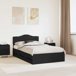 Cadre de lit avec tiroir Noir 120 x 200 cm Bois Ingénierie 547668547668