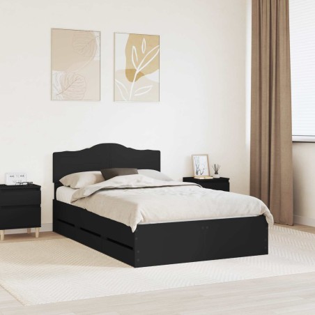 Cadre de lit avec tiroir Noir 120 x 190 cm Bois Ingénierie 547671547671