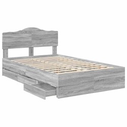 Cadre de lit Gris Sonoma 120 x 200 cm Bois Ingénierie 547674547674