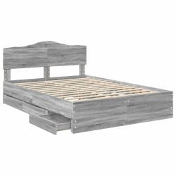 Cadre de lit Gris Sonoma 140 x 190 cm Bois Ingénierie 547677547677