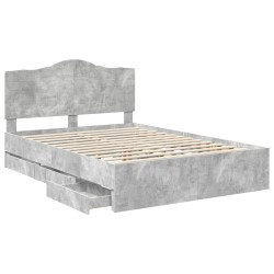 Cadre de lit Gris Béton 140 x 200 cm Bois Ingénierie 547680547680