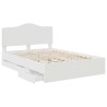 Cadre de lit avec tiroir Blanc 150 x 200 cm Bois Ingénierie 547692547692