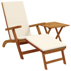 Chaise longue inclinable et pliable 2 pcs Crème blanc 547693547693
