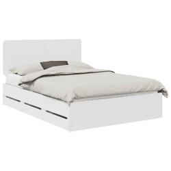 Cadre de lit avec tiroir Blanc 160 x 200 cm Bois Ingénierie 547705547705