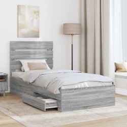 Cadre de lit Gris Sonoma 90 x 190 cm Bois d'ingénierie 547713547713