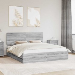 Cadre de lit Gris Sonoma 180 x 200 cm Bois Ingénierie 547715547715