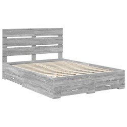 Cadre de lit Gris Sonoma 140 x 190 cm Bois d'ingénierie 547723547723