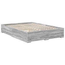 Cadre de lit Gris Sonoma 140 x 190 cm Bois d'ingénierie 547723547723