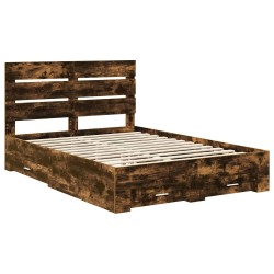 Cadre de lit Chêne fumé 140 x 190 cm Bois d'ingénierie 547727547727