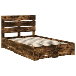 Cadre de lit Chêne fumé 120 x 190 cm Bois d'ingénierie 547732547732
