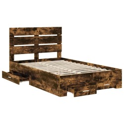 Cadre de lit Chêne fumé 120 x 190 cm Bois d'ingénierie 547732547732