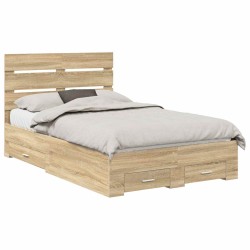 Cadre de lit Chêne Sonoma 135 x 190 cm Bois d'ingénierie 547735547735