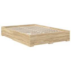 Cadre de lit Chêne Sonoma 135 x 190 cm Bois d'ingénierie 547735547735