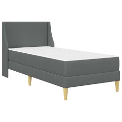 Cadre de lit avec matelas Gris foncé 90 x 200 cm tissu 547752547752