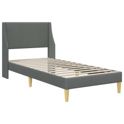 Cadre de lit avec matelas Gris foncé 90 x 200 cm tissu 547752547752