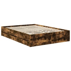 Cadre de lit Chêne Fumé 135 x 190 cm Bois Ingénierie 547753547753