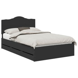 Cadre de lit avec tiroir Noir 120 x 190 cm Bois Ingénierie 547754547754