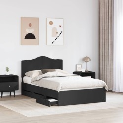 Cadre de lit avec tiroir Noir 120 x 190 cm Bois Ingénierie 547754547754