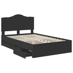 Cadre de lit avec tiroir Noir 120 x 190 cm Bois Ingénierie 547754547754
