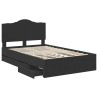 Cadre de lit avec tiroir Noir 120 x 190 cm Bois Ingénierie 547754547754